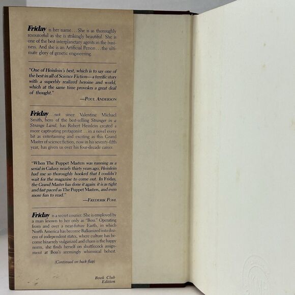 Friday, Robert Heinlein 1982 First Edit Hardback Book Club Science Fiction VTG - Picture 7 of 11